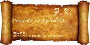 Pongrácz Kornél névjegykártya