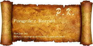 Pongrácz Kornél névjegykártya